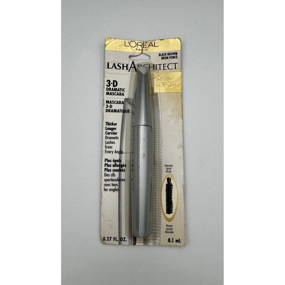 Vtg L'Oreal Lash Architect 3-D Dramatic Mascara 610 Blackest Black New NOS Prop